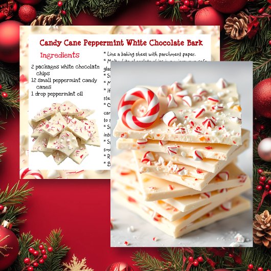White Chocolate Candy Cane Peppermint Bark Recipe Briefkaart
