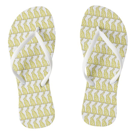 White Chocolate Easter Bunny Rabbit Snoep Teenslippers (Voetbed)