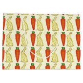 White Chocolate Neaster Bunny Rabbit Carrot Holida Large Cadeautasje (Achterkant)