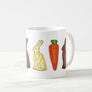 White Chocolate Neaster Bunny Rabbit Carrot Snoep Koffiemok