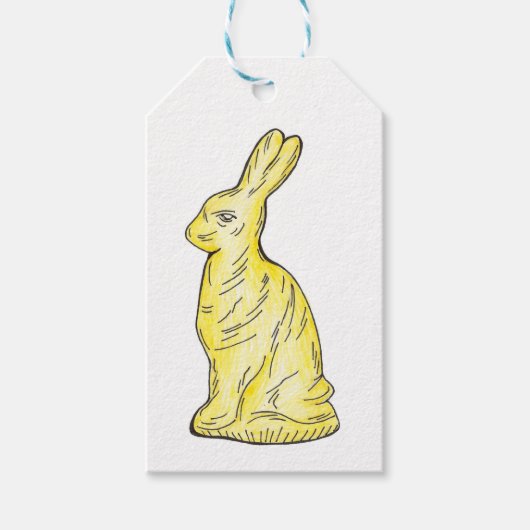 White Chocolate Rabbit Bunny Easter Snoep Cadeaulabel (Voorkant)