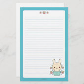 White Chocolate Truffle Bunny Briefpapier (Voorkant / Achterkant)