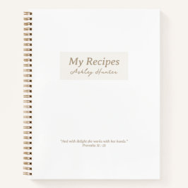 White Christelijk Proverbs 31:3 Verse Recipe Book Notitieboek