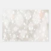 White Christmas Background Snowflakes Mistletoe Inpakpapier Vel (Voorkant 3)