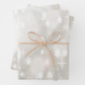 White Christmas Background Snowflakes Mistletoe Inpakpapier Vel (In situ)