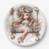 White Christmas Fairy Paper Bord (Voorkant)