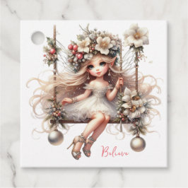 White Christmas Fairy Paper Bord Bedankjes Labels