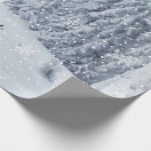 White Christmas Forest Snow Winter Wrapping Paper Cadeaupapier (Hoek)