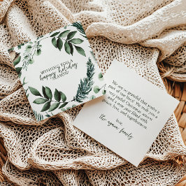 White Christmas Greenery & Sage Pine Holiday Kaart