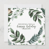 White Christmas Greenery & Sage Pine Holiday Kaart (Voorkant)