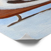 White Christmas Holiday Cat in Snow Wall Art Poster (Hoek)