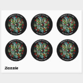 White CHRISTMAS Holly Berries Homemade Ronde Sticker (Vel)