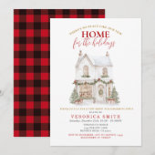 White Christmas Housewarming Party New Home Kaart (Voorkant / Achterkant)