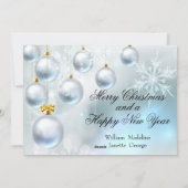 White Christmas Ornaments and Four Photos Feestdagenkaart (Achterkant)