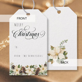 White Christmas Poinsettia naar Van Cadeaulabel