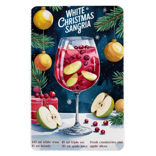 White Christmas Sangria Magneet (Verticaal)