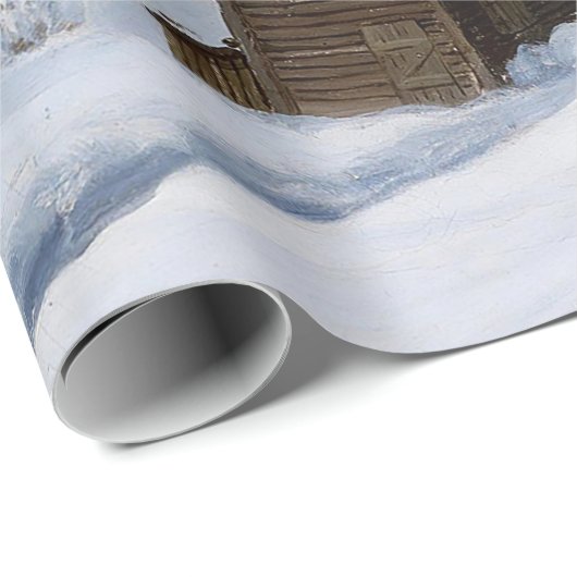 White Christmas Snowy Mountain Landschap Cadeaupapier (Rol Hoek)