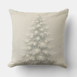 White Christmas Tree Throw Pillow Kussen