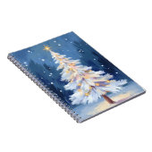 White Christmas Tree Winter Snow Notitieboek (Rechterzijde)