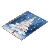 White Christmas Tree Winter Snow Notitieboek (Linkerzijde)