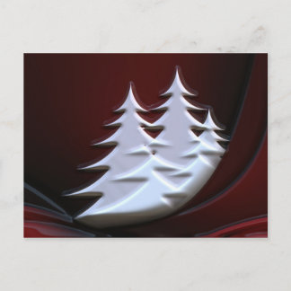 White Christmas trees Feestdagenkaart