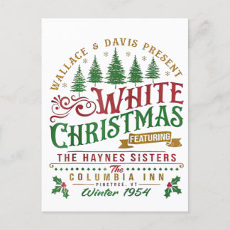 White Christmas Wallace en Davis Haynes zus Briefkaart