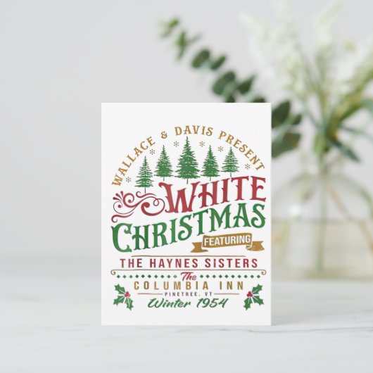 White Christmas Wallace en Davis Haynes zus Briefkaart (Staand voorkant)