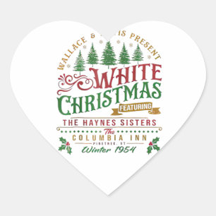 White Christmas Wallace en Davis Haynes zus Hart Sticker