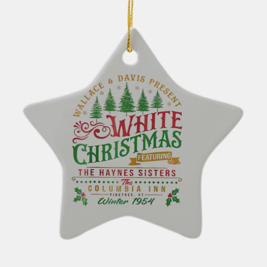 White Christmas Wallace en Davis Haynes zus Keramisch Ornament (Voorkant)