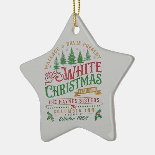 White Christmas Wallace en Davis Haynes zus Keramisch Ornament (Links)