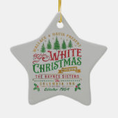 White Christmas Wallace en Davis Haynes zus Keramisch Ornament (Achterkant)