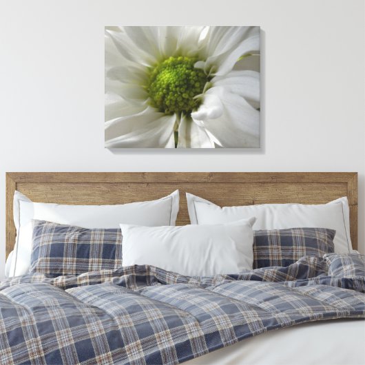 White Chrysanthemum Canvas Print (Insitu (Slaapkamer))