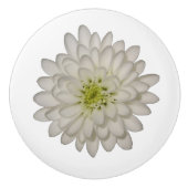 White Chrysanthemum Ceramic Knob Keramische Knop (Voorkant)