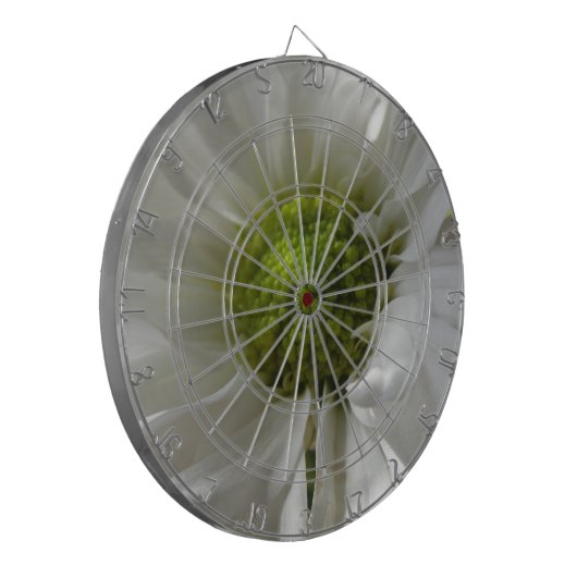 White Chrysanthemum Dart Board Dartbord (Voorkant Links)