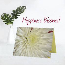 White Chrysanthemum Floral Note Card Bedankkaart