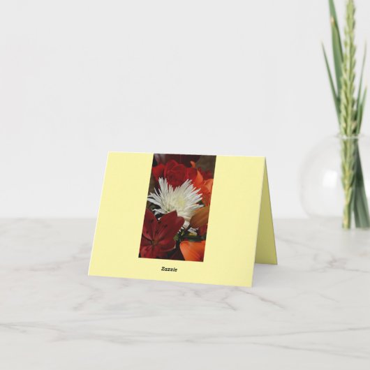 White Chrysanthemum Floral Note Card Bedankkaart (Achterkant)