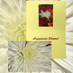 White Chrysanthemum Floral Photographic Kaart