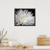White Chrysanthemum Flower Mums Flowers Foto Poster (Keuken)