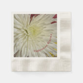 White Chrysanthemum Happiness Blooms Servet (Voorkant)