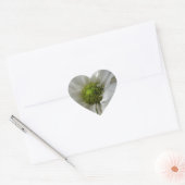 White Chrysanthemum Heart Hart Sticker (Envelop)