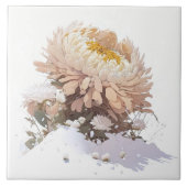 White Chrysanthemum Mountain Breaking Through Snow Tegeltje (Voorkant)