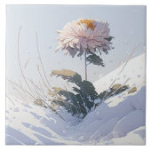 White Chrysanthemum Mountain Breaking Through Snow Tegeltje (Voorkant)