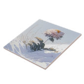 White Chrysanthemum Mountain Breaking Through Snow Tegeltje (Zijkant)
