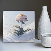 White Chrysanthemum Mountain Breaking Through Snow Tegeltje