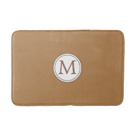 White Circle Banner Monogram op bruin Badmat