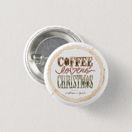 White Circle Coffee Lovers' kerstButton Ronde Button 3,2 Cm