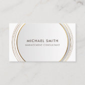 White Circle Lijst Gold Lines Visitekaartje (Voorkant)