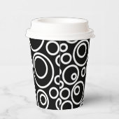 White Circles Design on Black Papieren Bekers (Rechts)