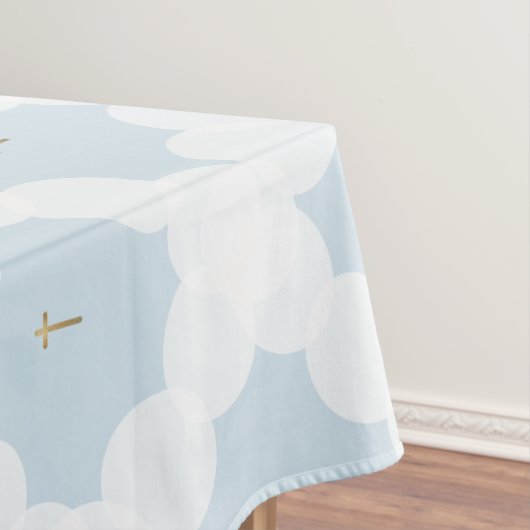 White Circles Gold cross Christelijk Baptisme Tafelkleed (Voorbeeld)