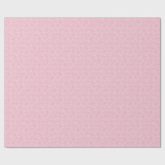 White Circles on Pink  Cadeaupapier (Vlak)